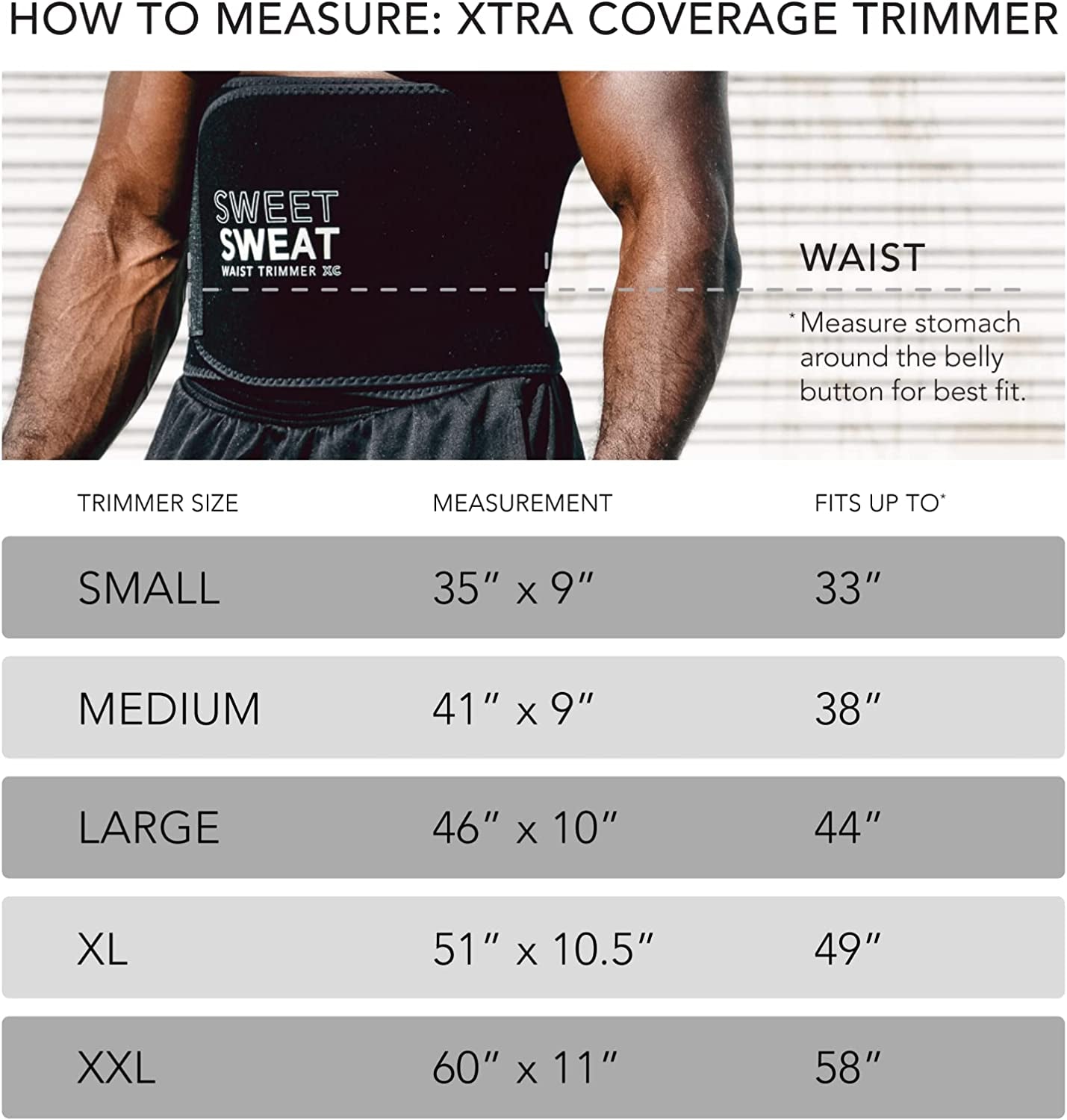 ® Sweet Sweat Waist Trimmer - Premium Sweat Enhancing Fitness Belt for Women & Men - 5 Adjustable Sizes