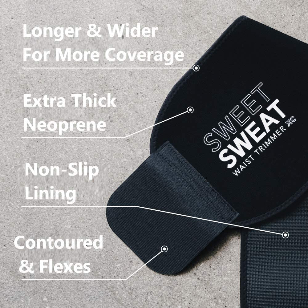 ® Sweet Sweat Waist Trimmer - Premium Sweat Enhancing Fitness Belt for Women & Men - 5 Adjustable Sizes