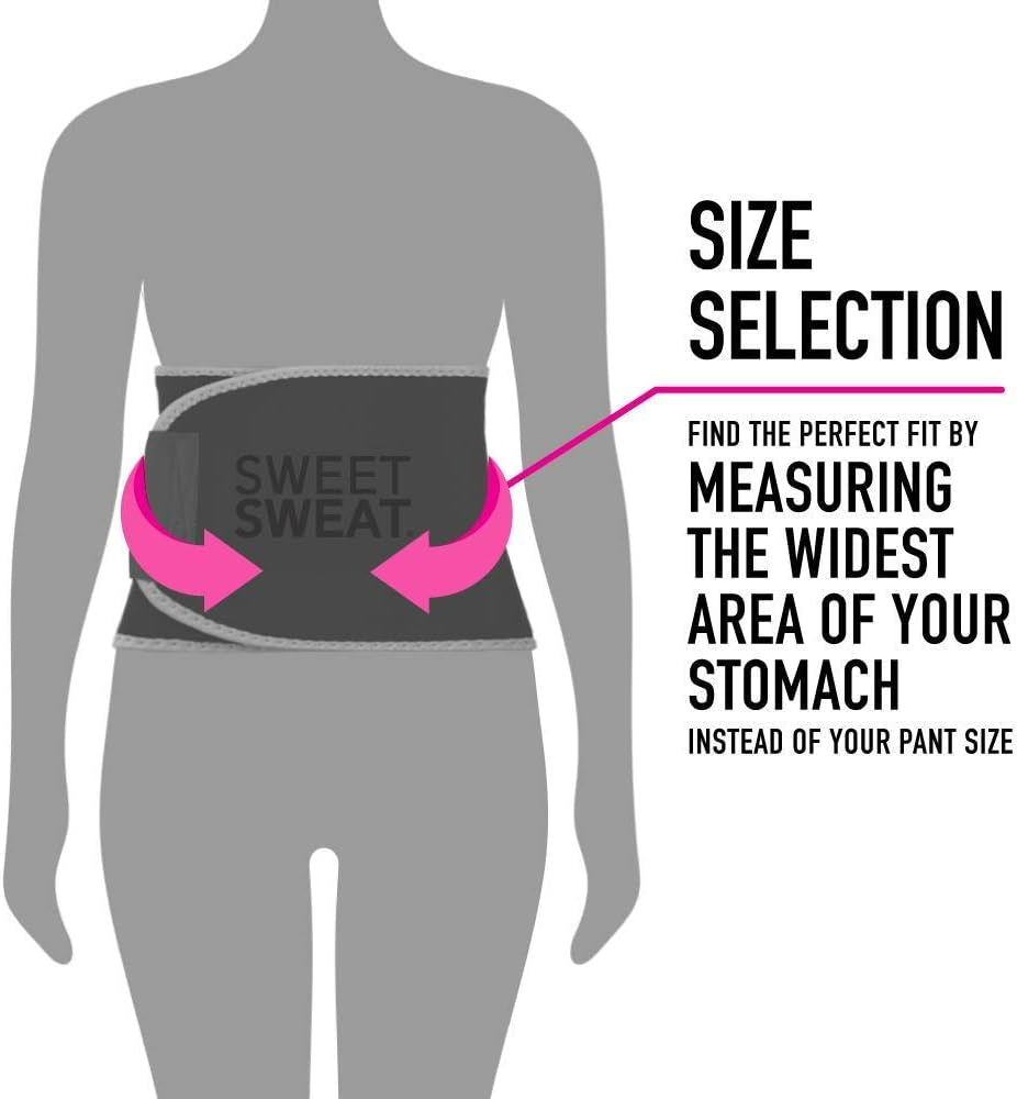 ® Sweet Sweat Waist Trimmer - Premium Sweat Enhancing Fitness Belt for Women & Men - 5 Adjustable Sizes