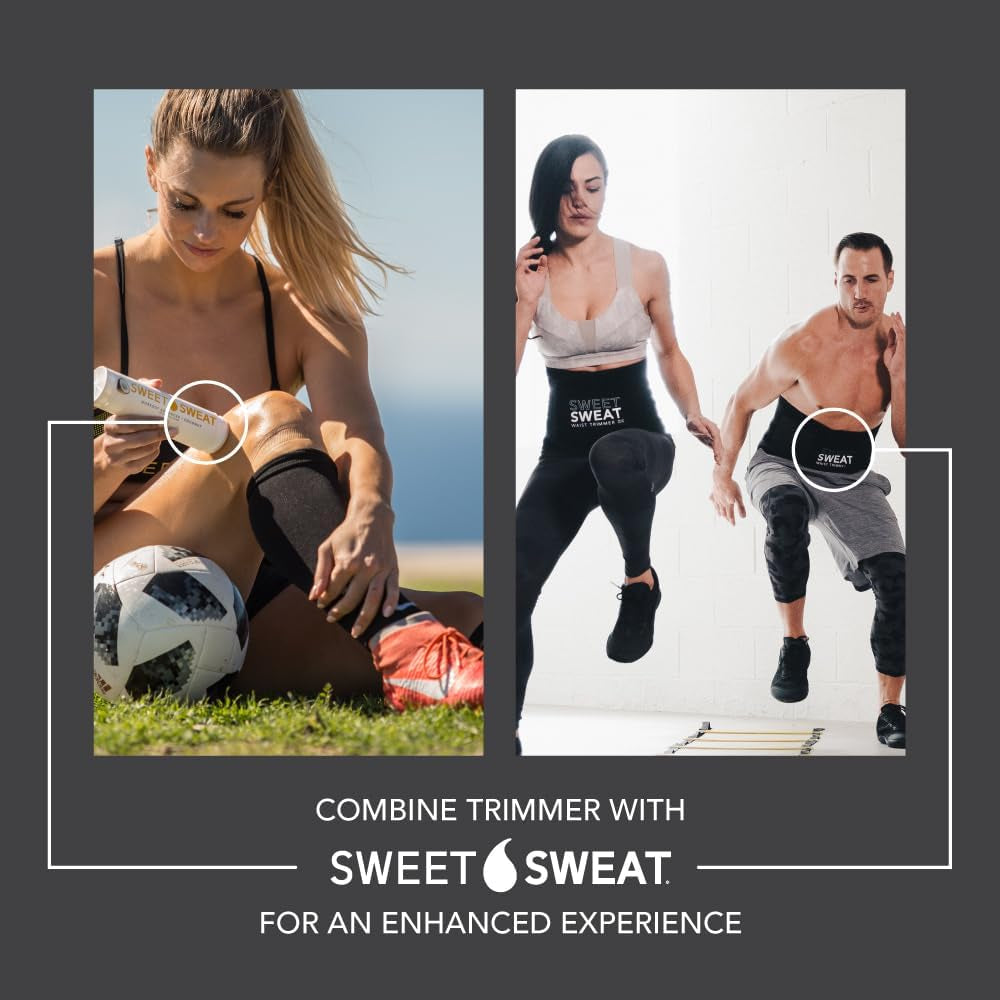 ® Sweet Sweat Waist Trimmer - Premium Sweat Enhancing Fitness Belt for Women & Men - 5 Adjustable Sizes